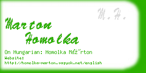 marton homolka business card